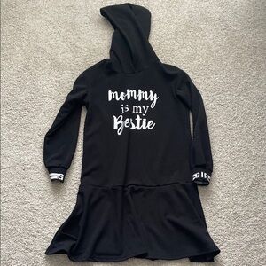 Black Hoodie Dress with 'Mommy is my Bestie' Print